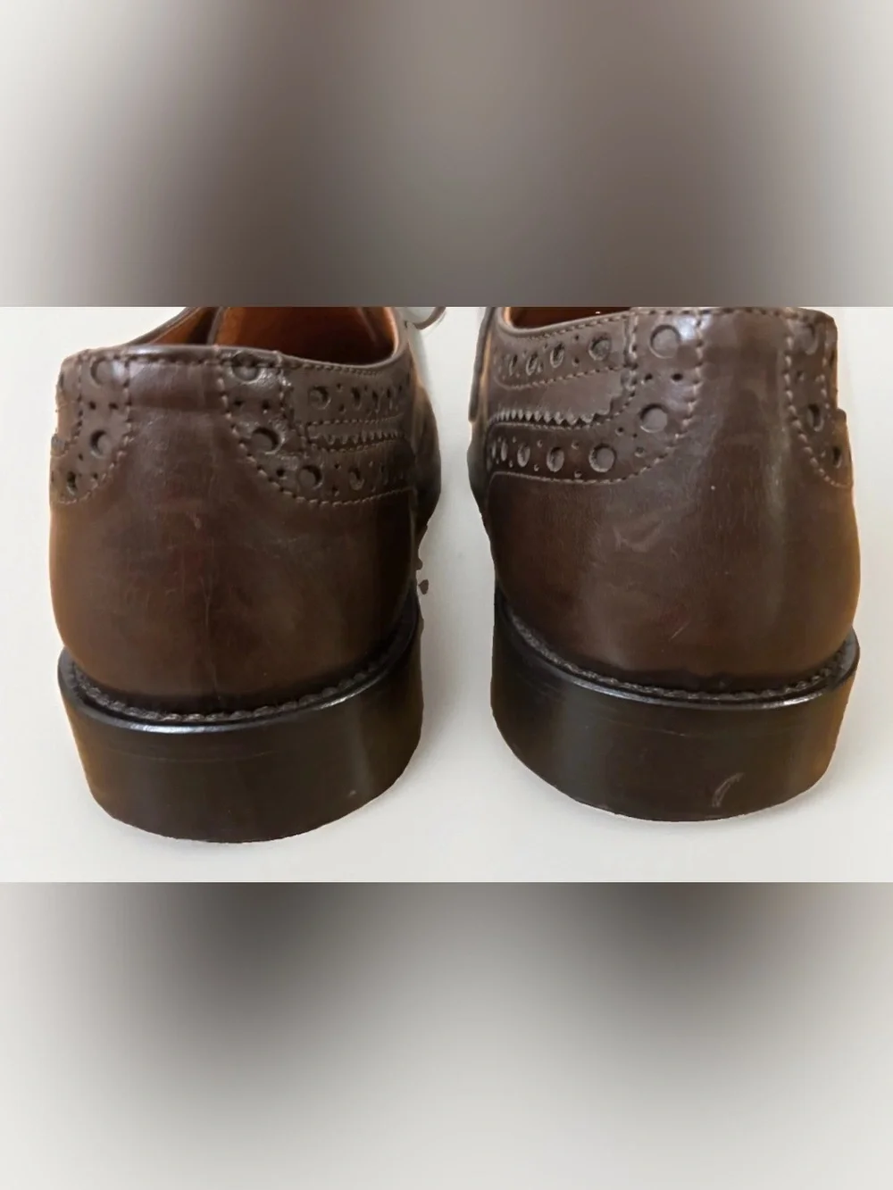 Italian Gianfranco Cenci Luxury Brown Wingtip Size 43 US 9.5 Handcrafted Leather